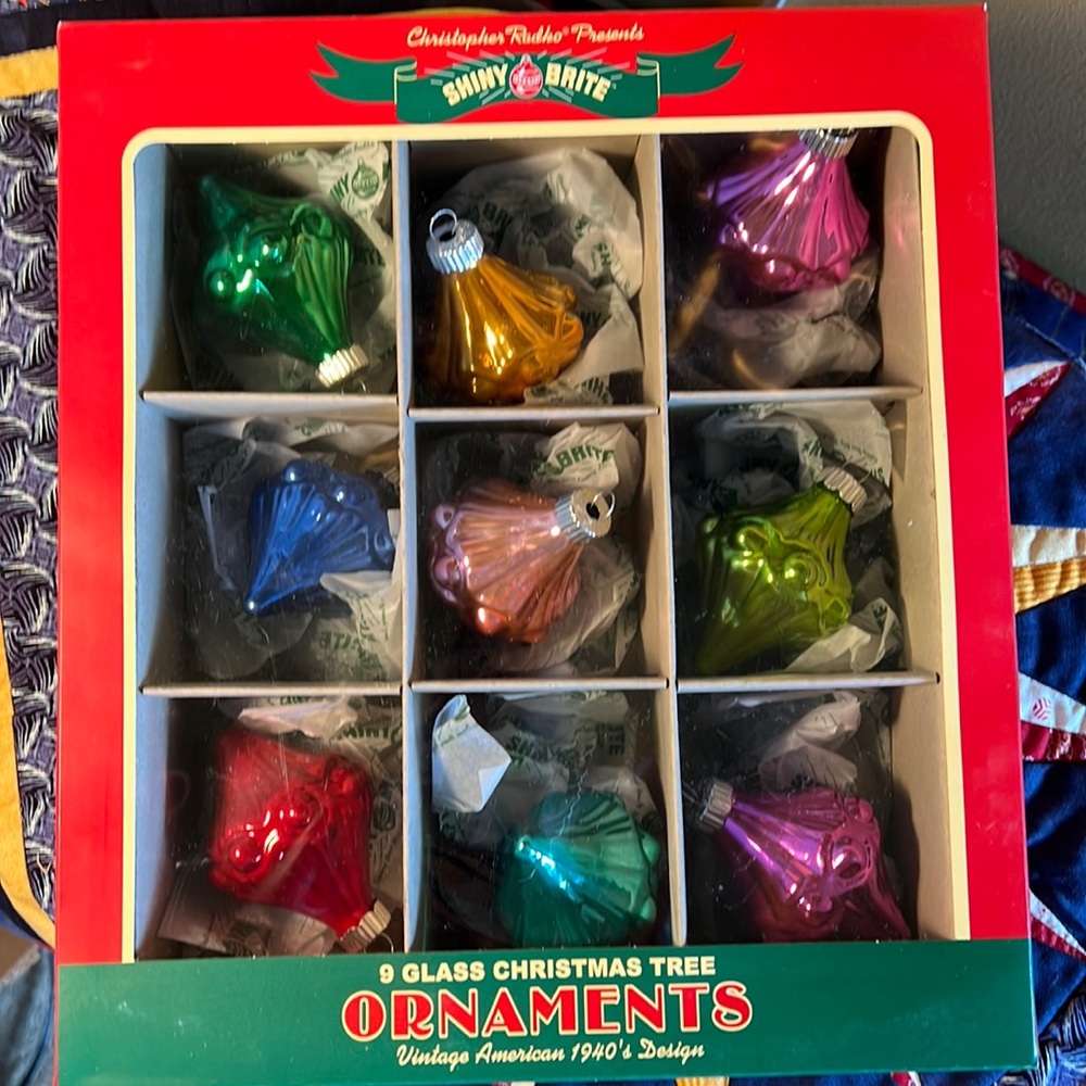 Christopher Radko Shiny Brite 9 glass ornaments